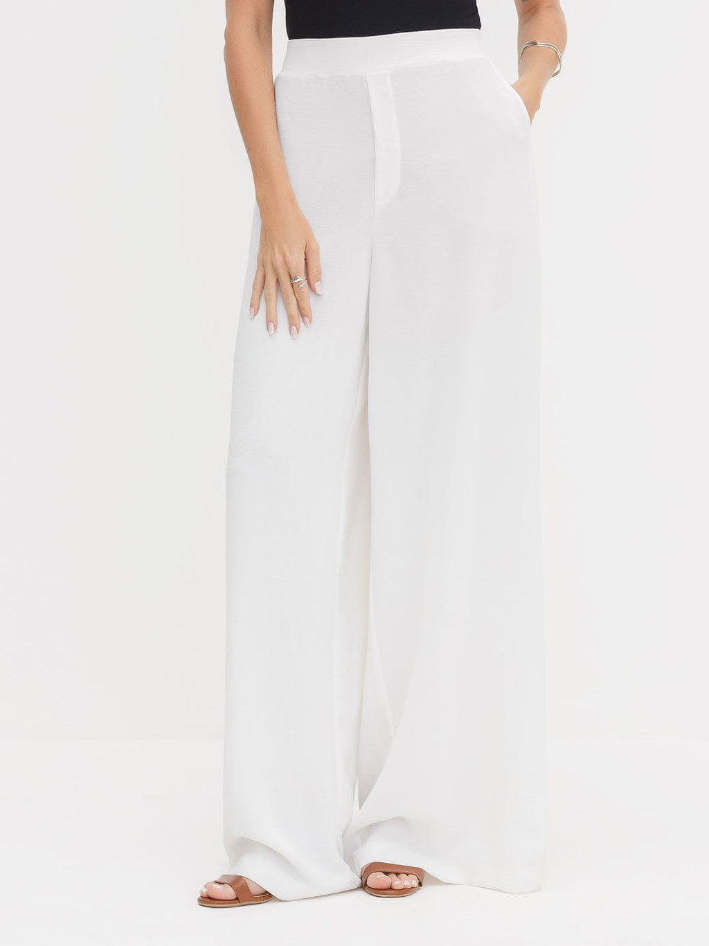 Calça Alfaiataria Pantalona Off White Paola