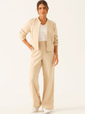 Calça Alfaiataria Wide Leg em Viscose Aveia Vitoriana