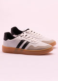 Tênis Feminino Izalu em PU Casual Branco com Recortes - Monjuá
