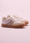 Tênis Feminino Vizzano Casual Branco com Recortes Bege - Monjuá