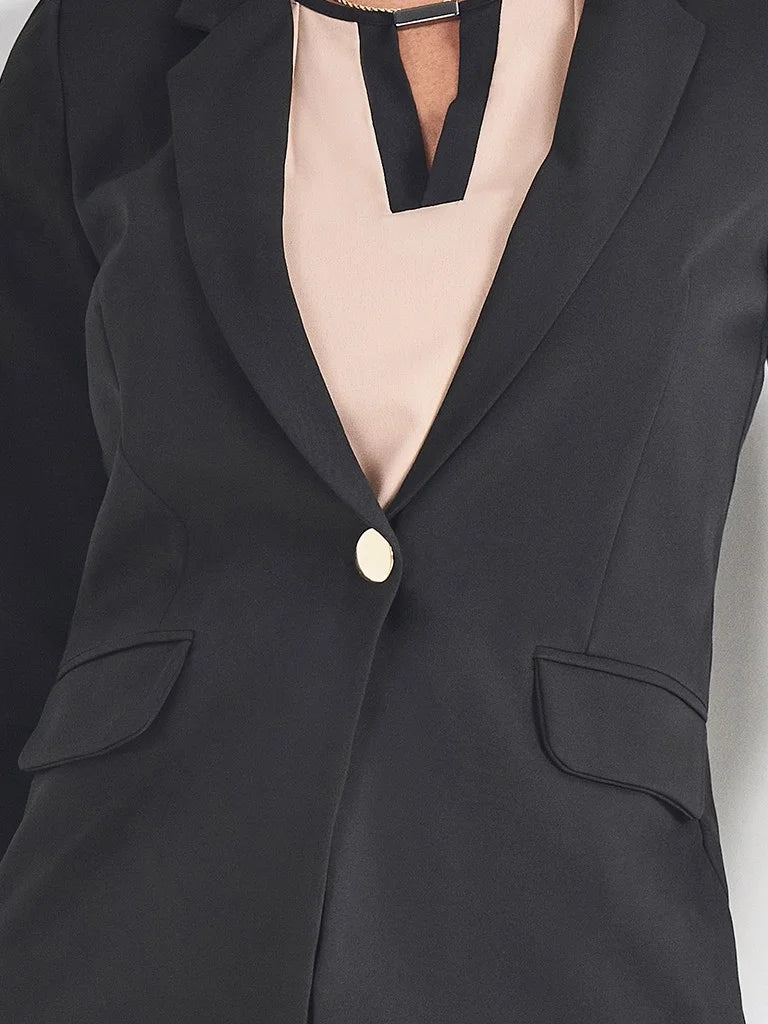 Blazer Botão Único Preto Cilene