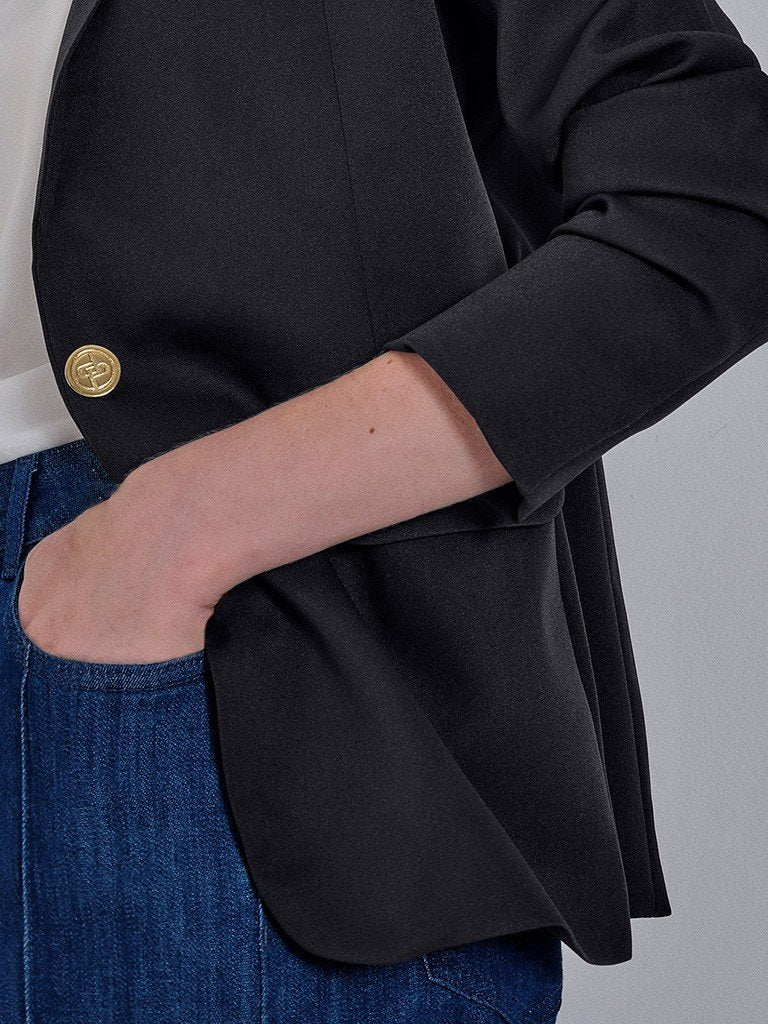Blazer Botão Único Preto Cilene