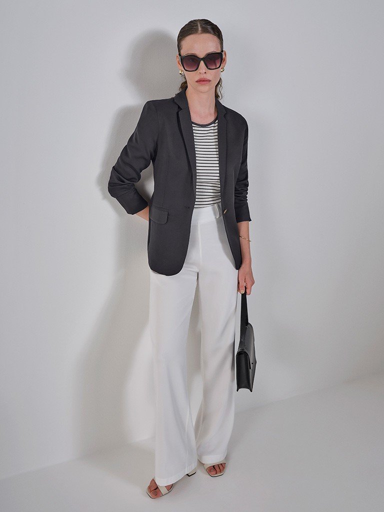 Blazer Botão Único Preto Cilene